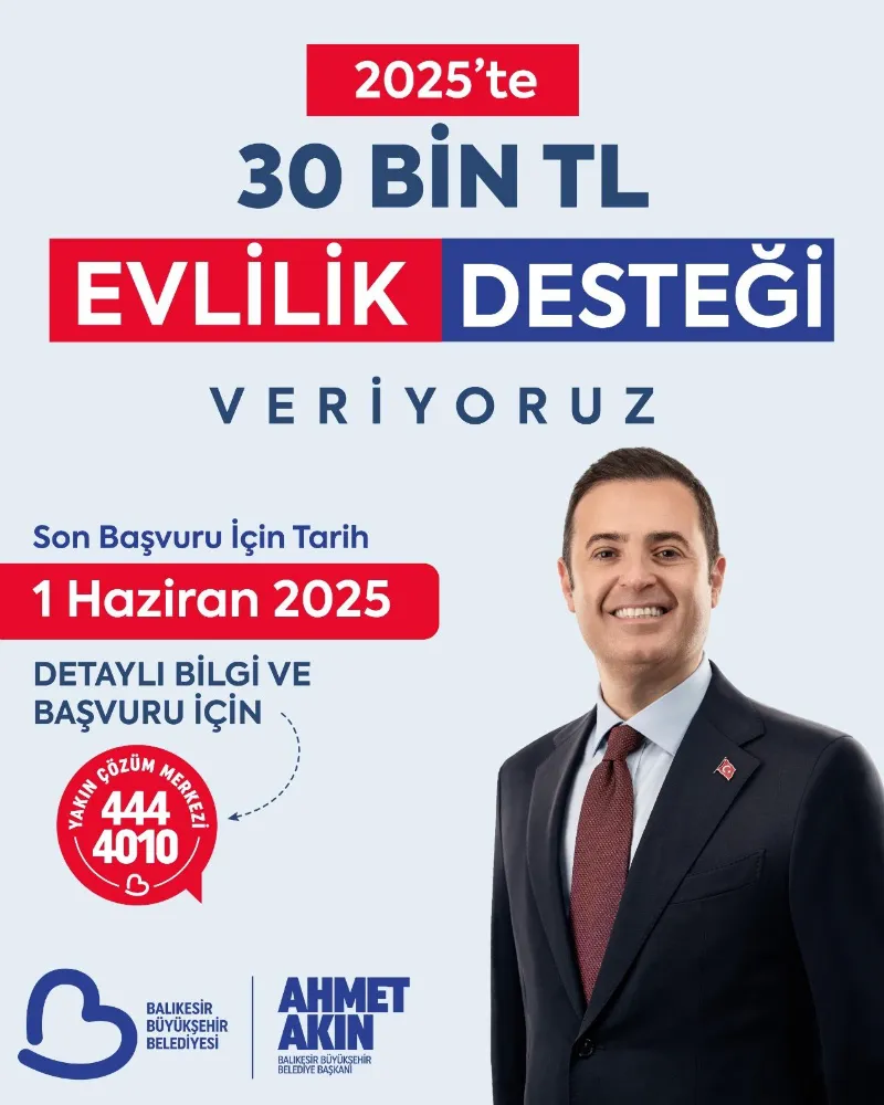 Başkan Akın’dan 30 bin TL “Evlilik Desteği”